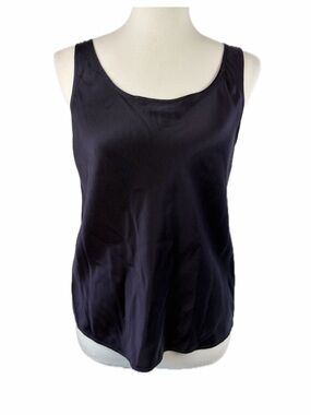 Jones & Co 100% Silk Tank Deep Plum Size 6 Quiet Luxury Old Money Minimalist